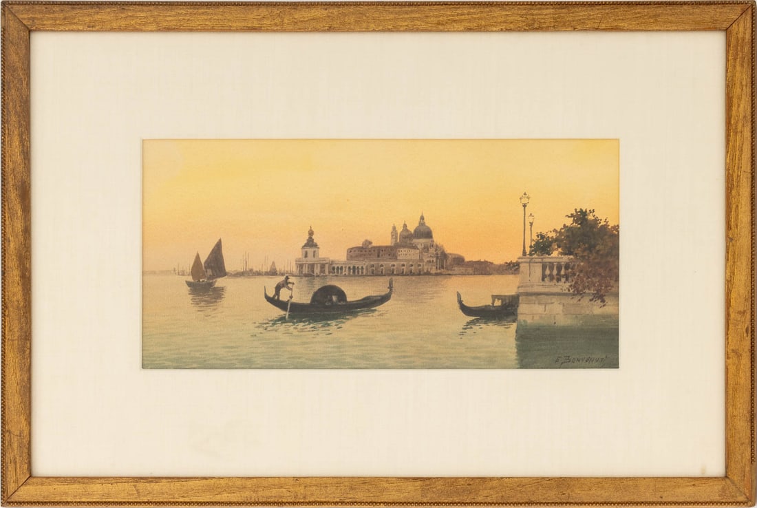 Eugenio Benvenuti Gran Canal Scene Watercolor (1 of 5)