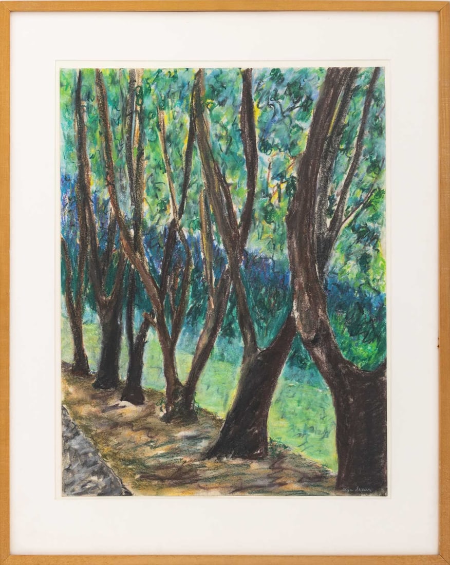 Olga Sheirr Tree-Lined Path Pastel on Paper (1 of 6)