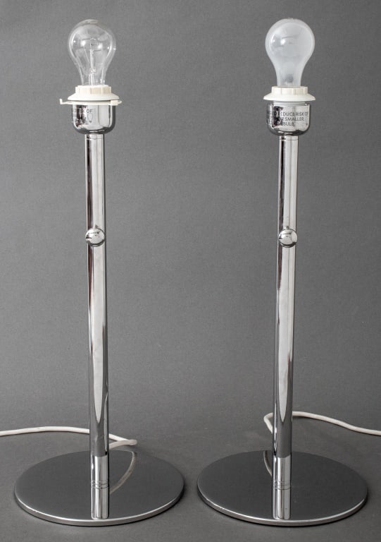 Modernist Chrome Plated Table Lamps, Pair (1 of 7)
