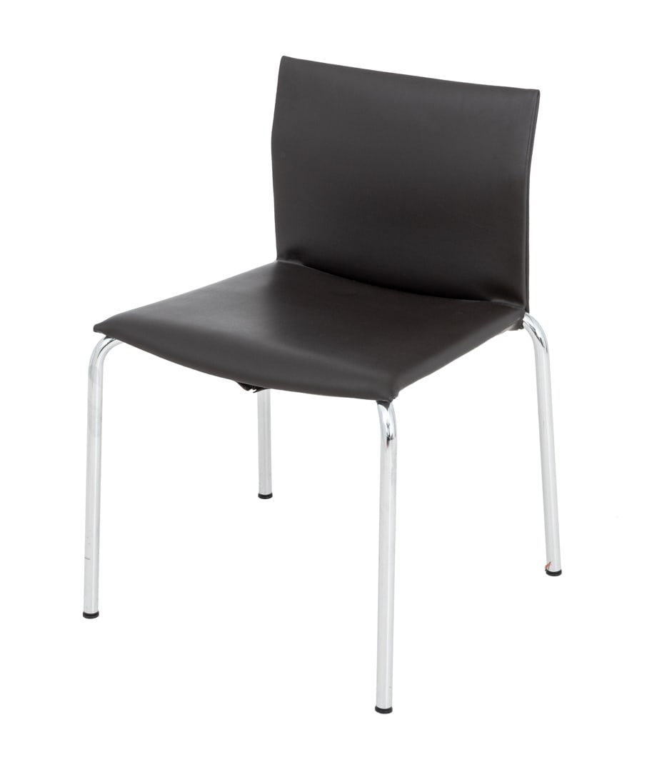 Postmodern Chocolate Brown Leather Side Chair (1 of 5)