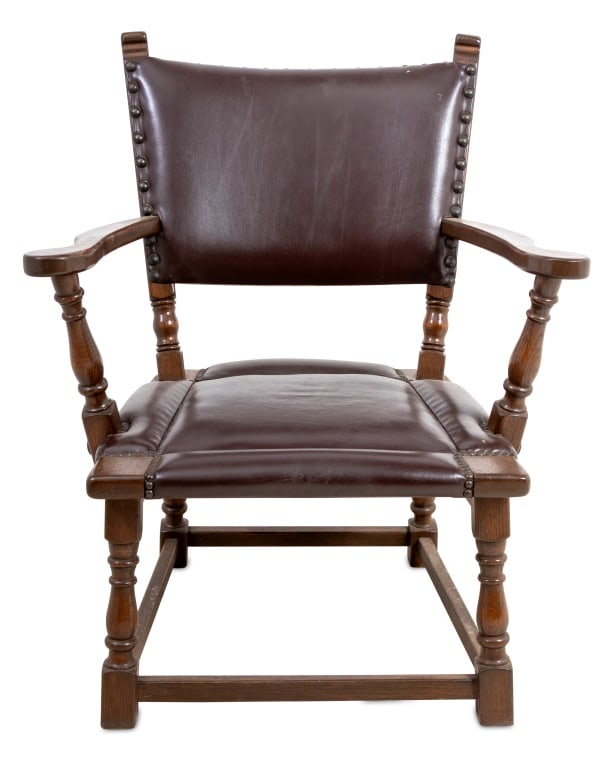 Charles II Style Oak Armchair (1 of 4)