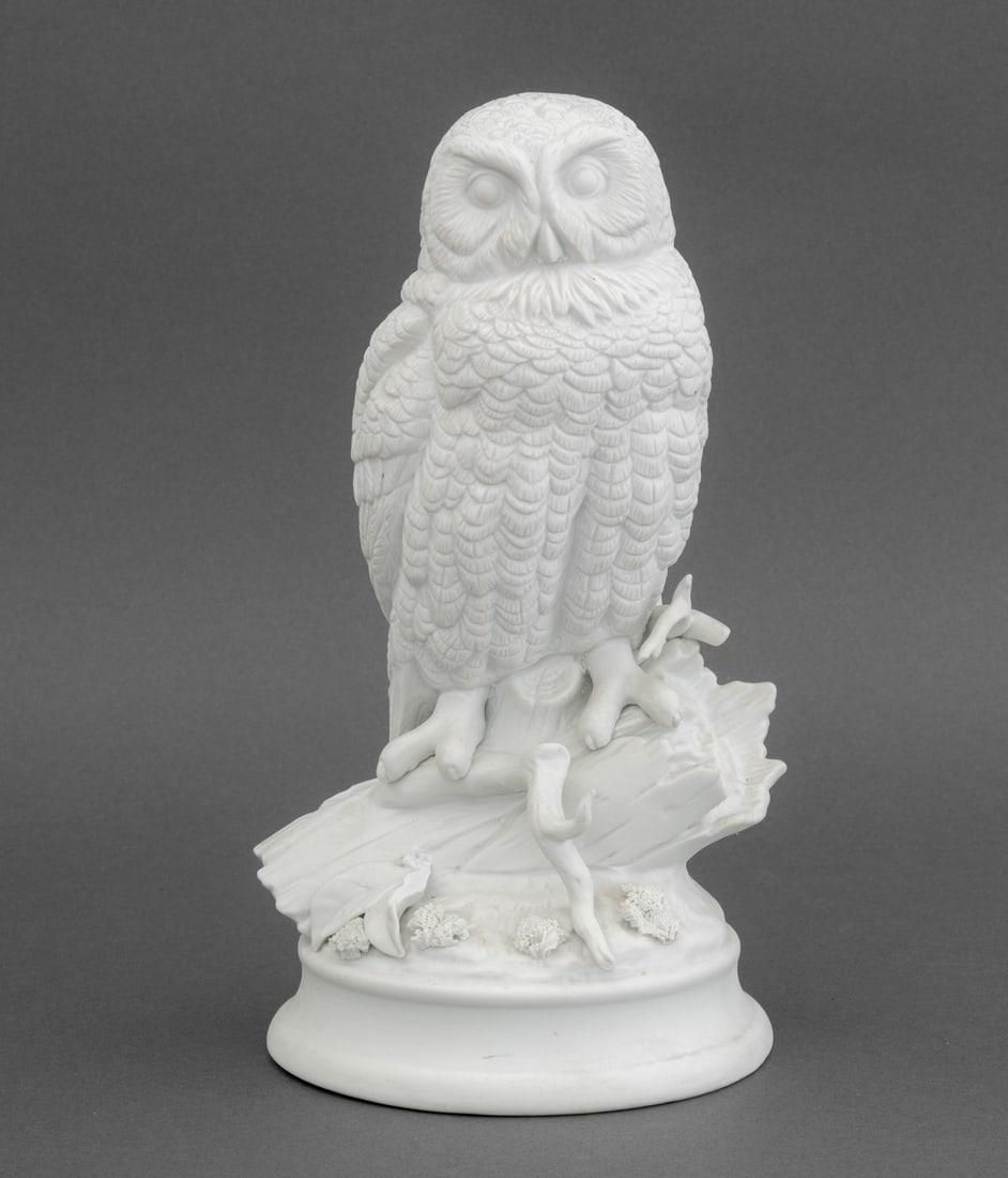 Owl Perched on a Tree Bisque Porcelain Sculpture (1 of 8)