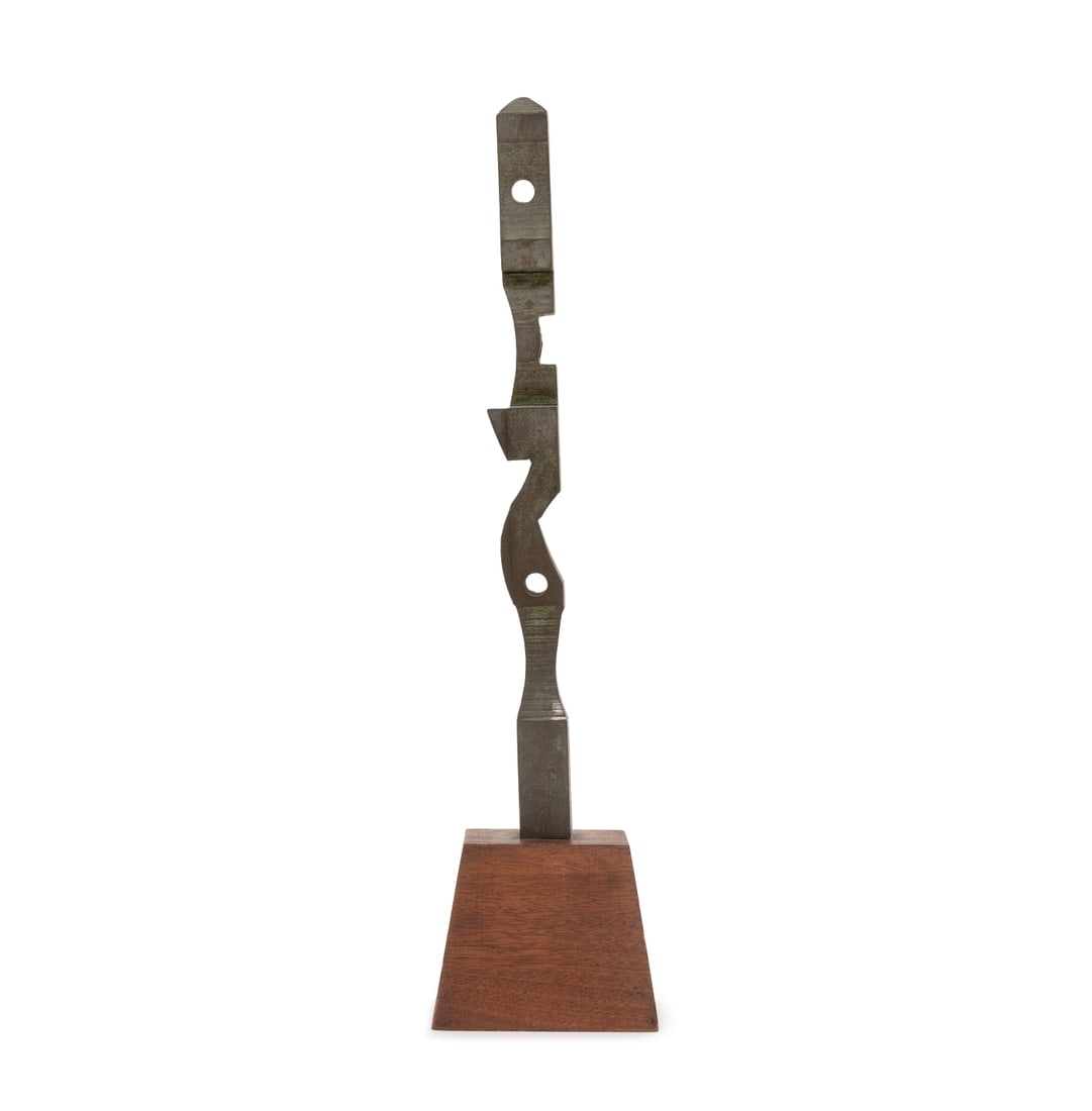 Herbert Kallem "Acrobats" Bronze Sculpture, 1964: Herbert Kallem (American, 1909-1994) "Acrobats" Patinated Bronze Sculpture, 1964, signed and dated to lower edge, titled to underside, mounted on wood base. 20" H x 4.75" W x 3.75" D. Provenance: