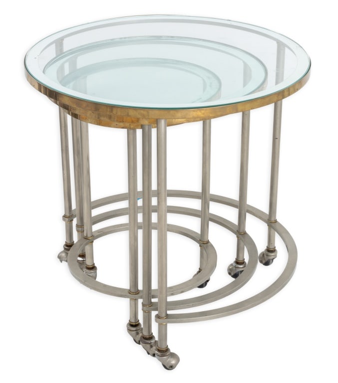 Mid-Century Modern Chrome Nesting Tables, 3 - 4