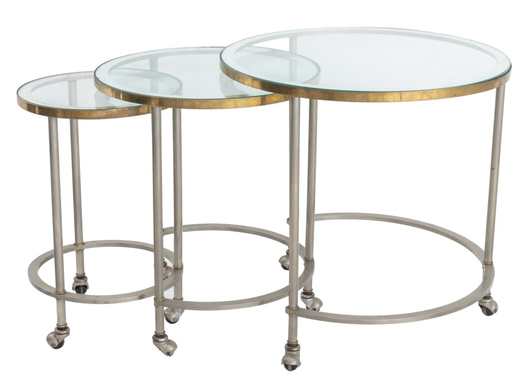 Mid-Century Modern Chrome Nesting Tables, 3 - 5