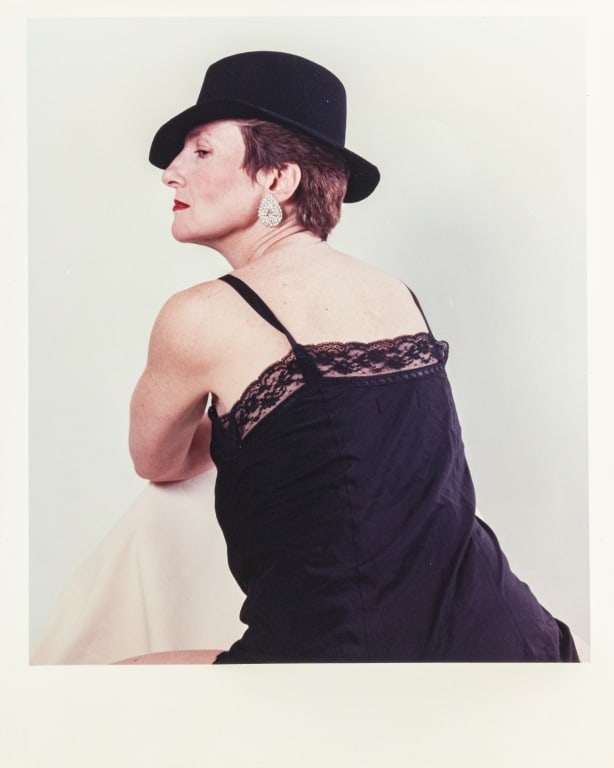 Anne Sager "Women Over 50" Chromogenic Print: Anne Sager (American, 1930-2024), "Women Over 50" Series, Chromogenic Print in Colors, stamped "Anne Sager 19" verso, unframed. Image: 8.5" H x 7.25" W; sheet: 10" H x 8" W. Provenance: From a 35