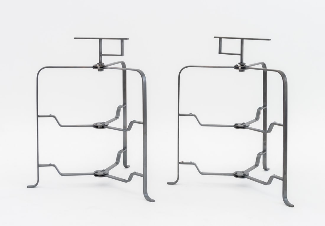 Ogata Two-Tier Folding Tray Stands, Pair - 4
