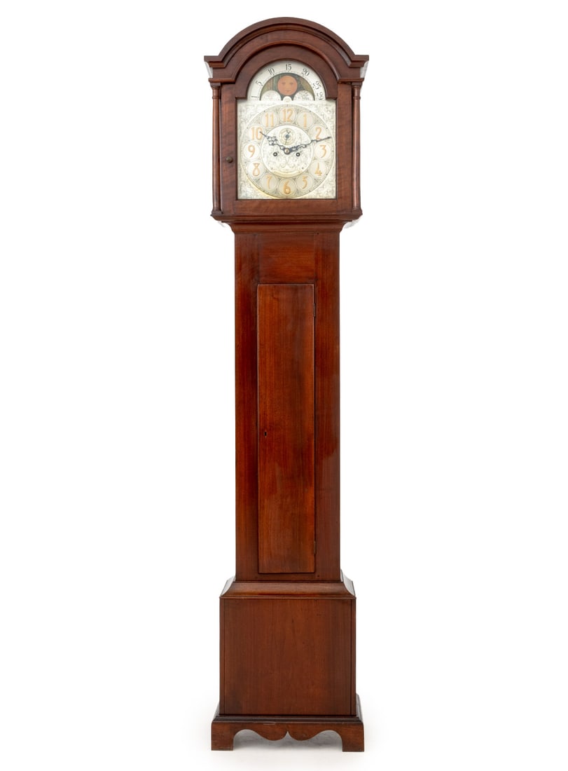 Tiffany Style Mahogany Longcase Clock (1 of 10)