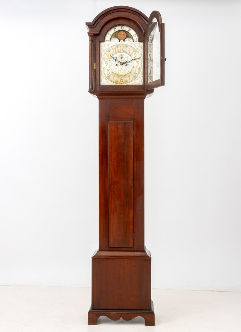 Tiffany Style Mahogany Longcase Clock - 2