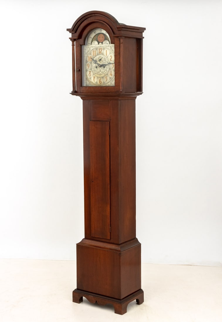 Tiffany Style Mahogany Longcase Clock - 7