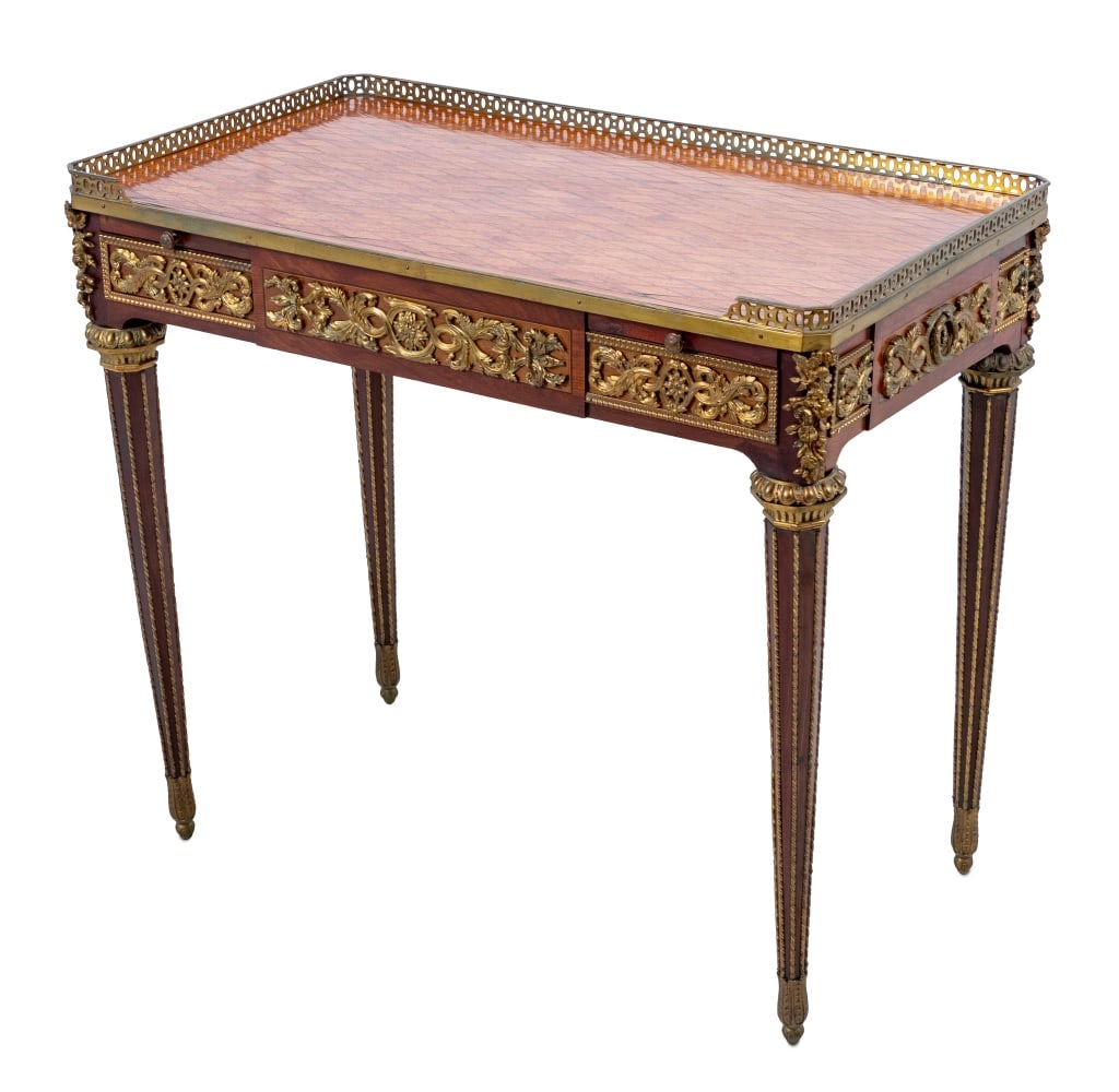 Louis XVI Style Ormolu and Mahogany Writing Table (1 of 6)