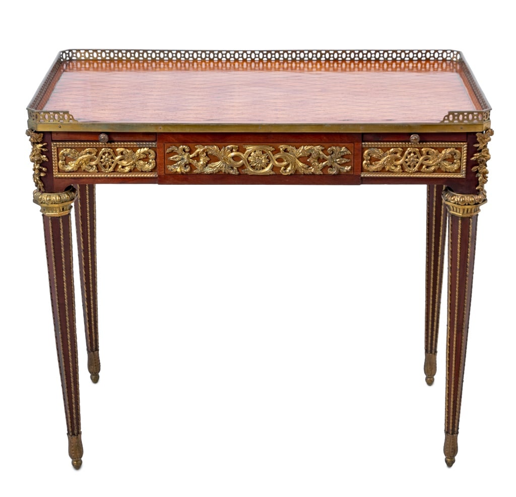 Louis XVI Style Ormolu and Mahogany Writing Table - 2