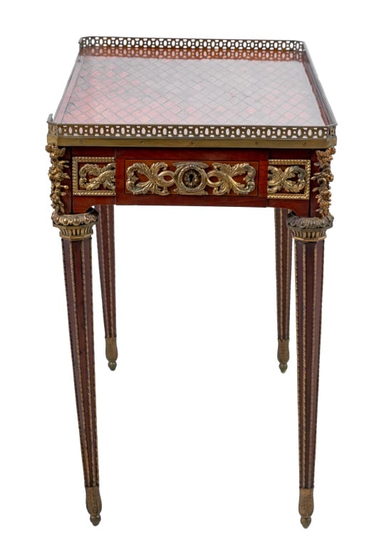 Louis XVI Style Ormolu and Mahogany Writing Table - 3