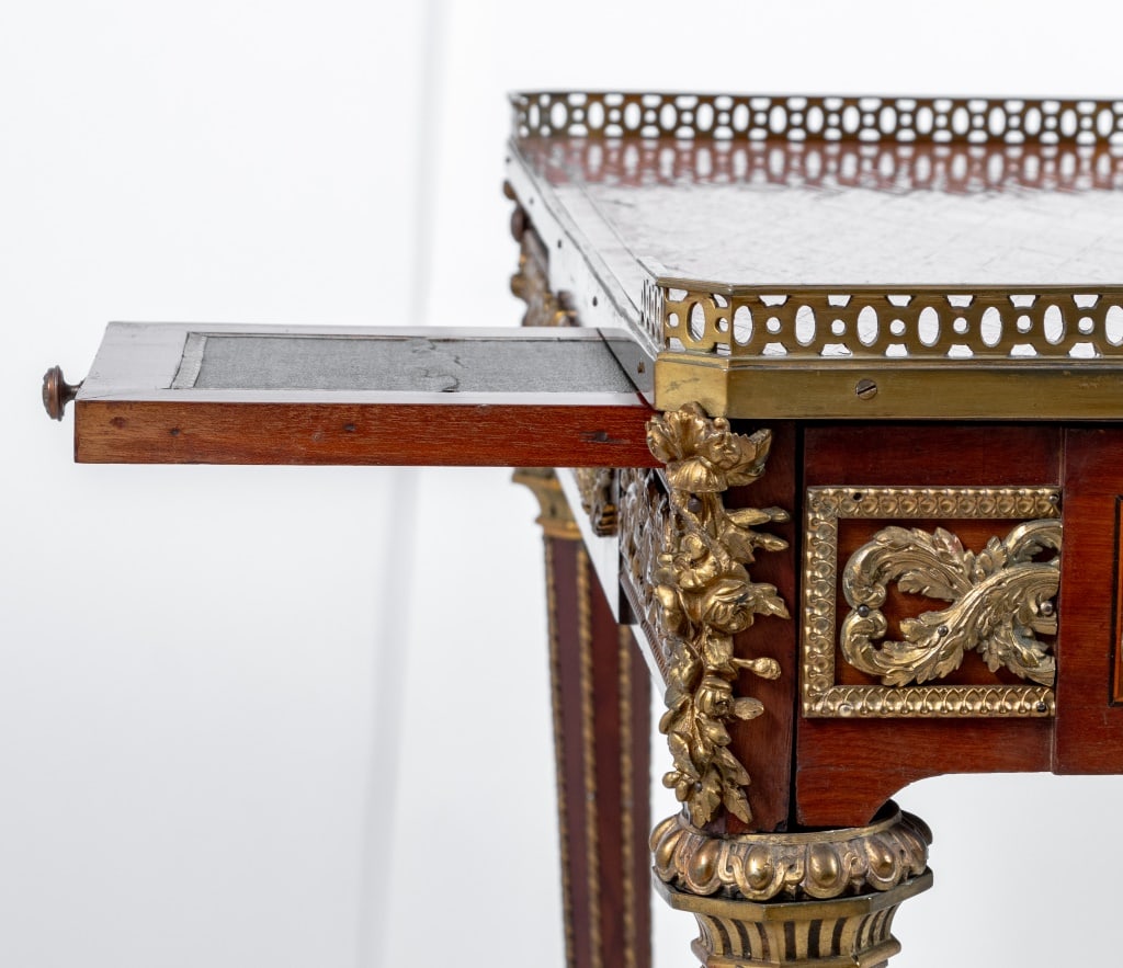 Louis XVI Style Ormolu and Mahogany Writing Table - 4