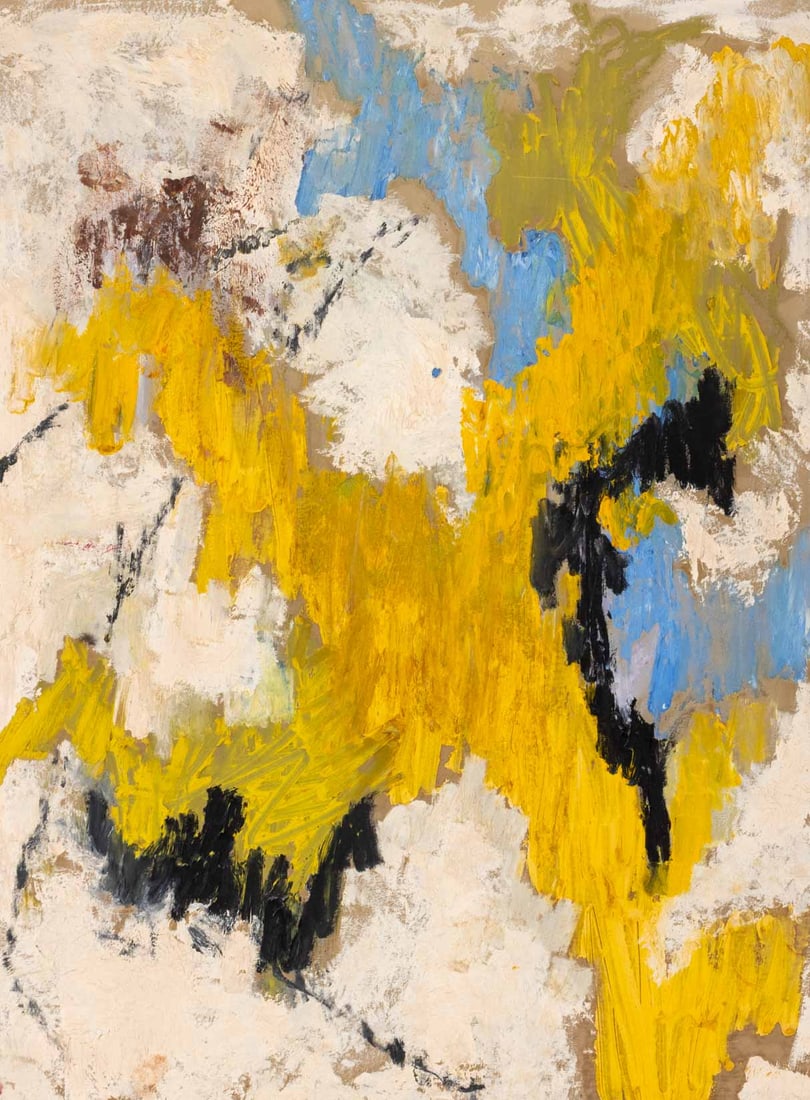 Abstract Expressionist Composition Oil on Panel - 2