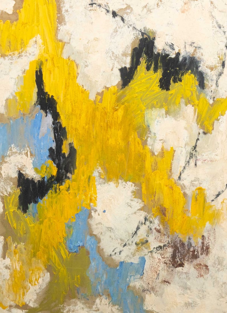 Abstract Expressionist Composition Oil on Panel - 7