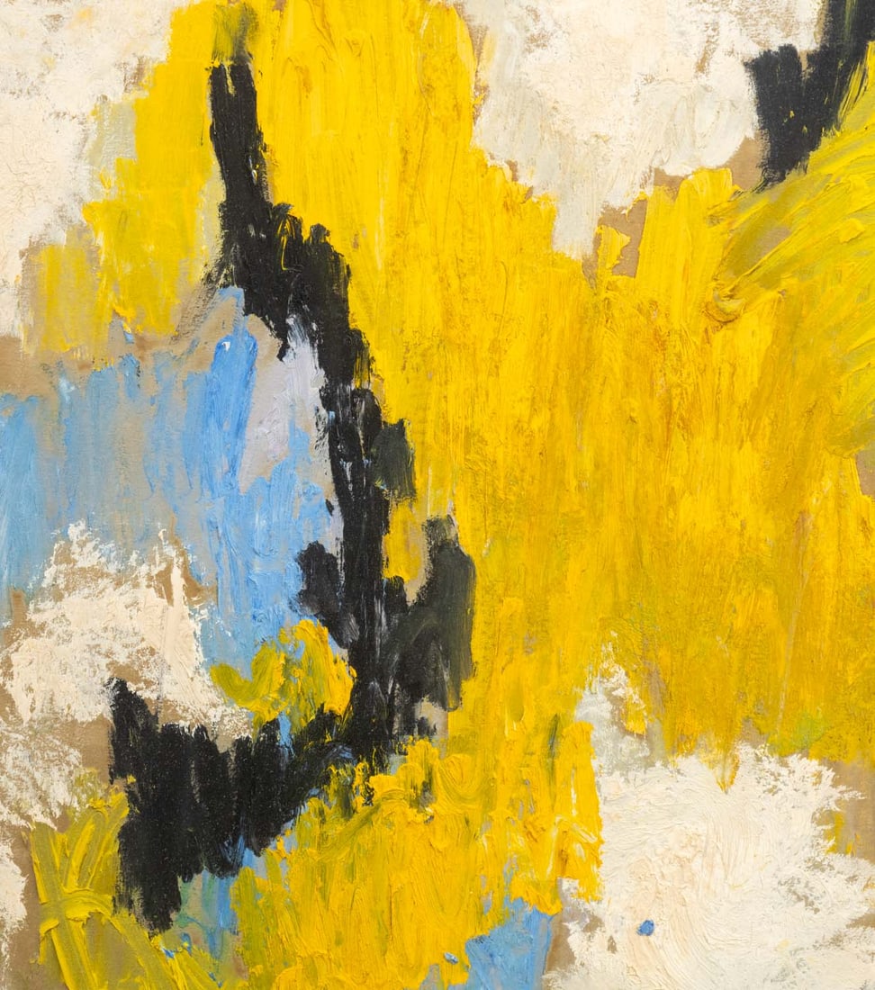 Abstract Expressionist Composition Oil on Panel - 9