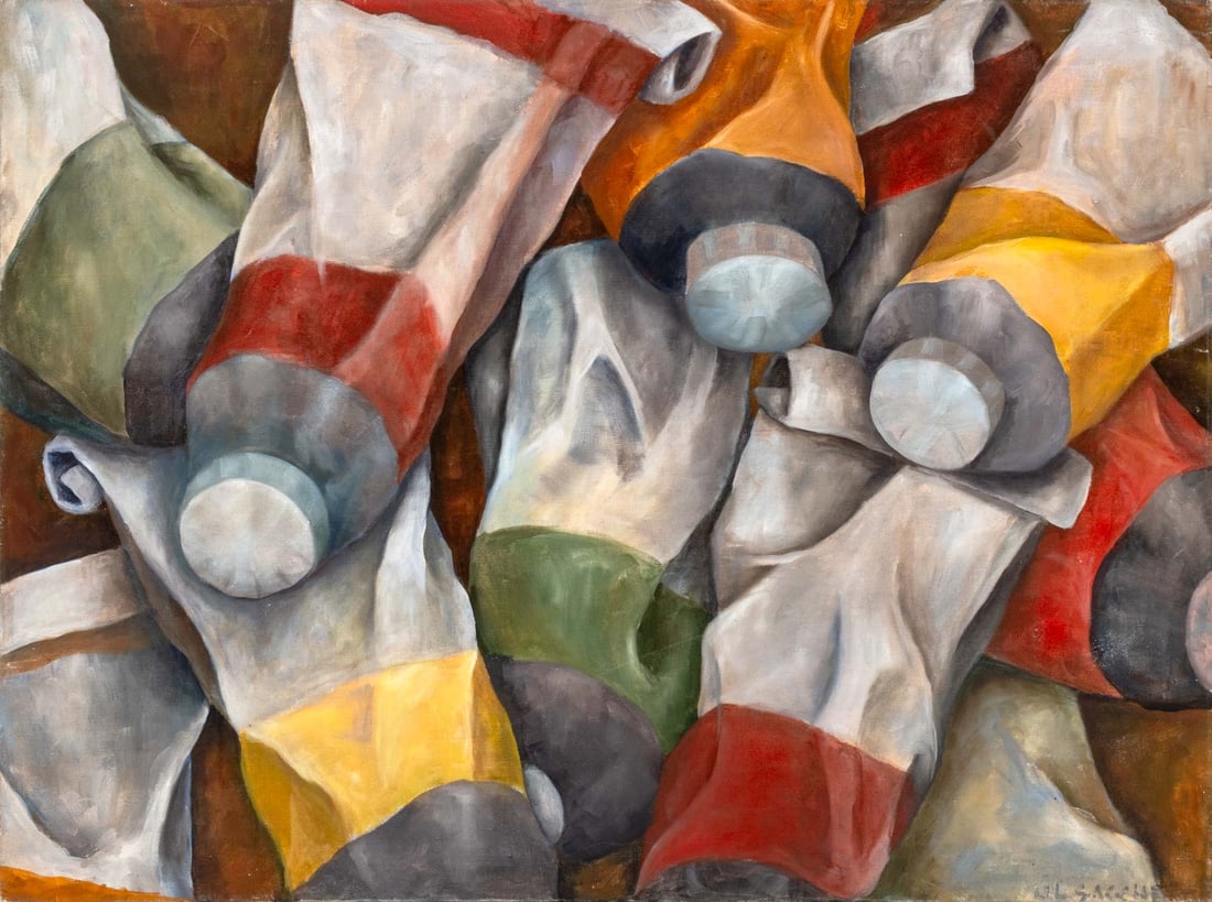 Italian School Paint Tubes Oil on Canvas (1 of 5)
