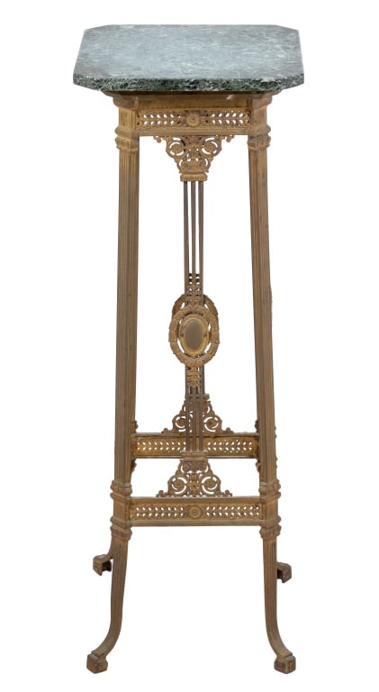 French Empire Style Gilt Metal and Marble Pedestal (1 of 4)
