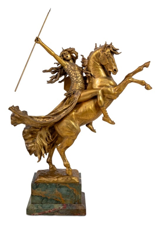 Louis Chalon "Valkyrie" Gilt Bronze Sculpture (1 of 6)