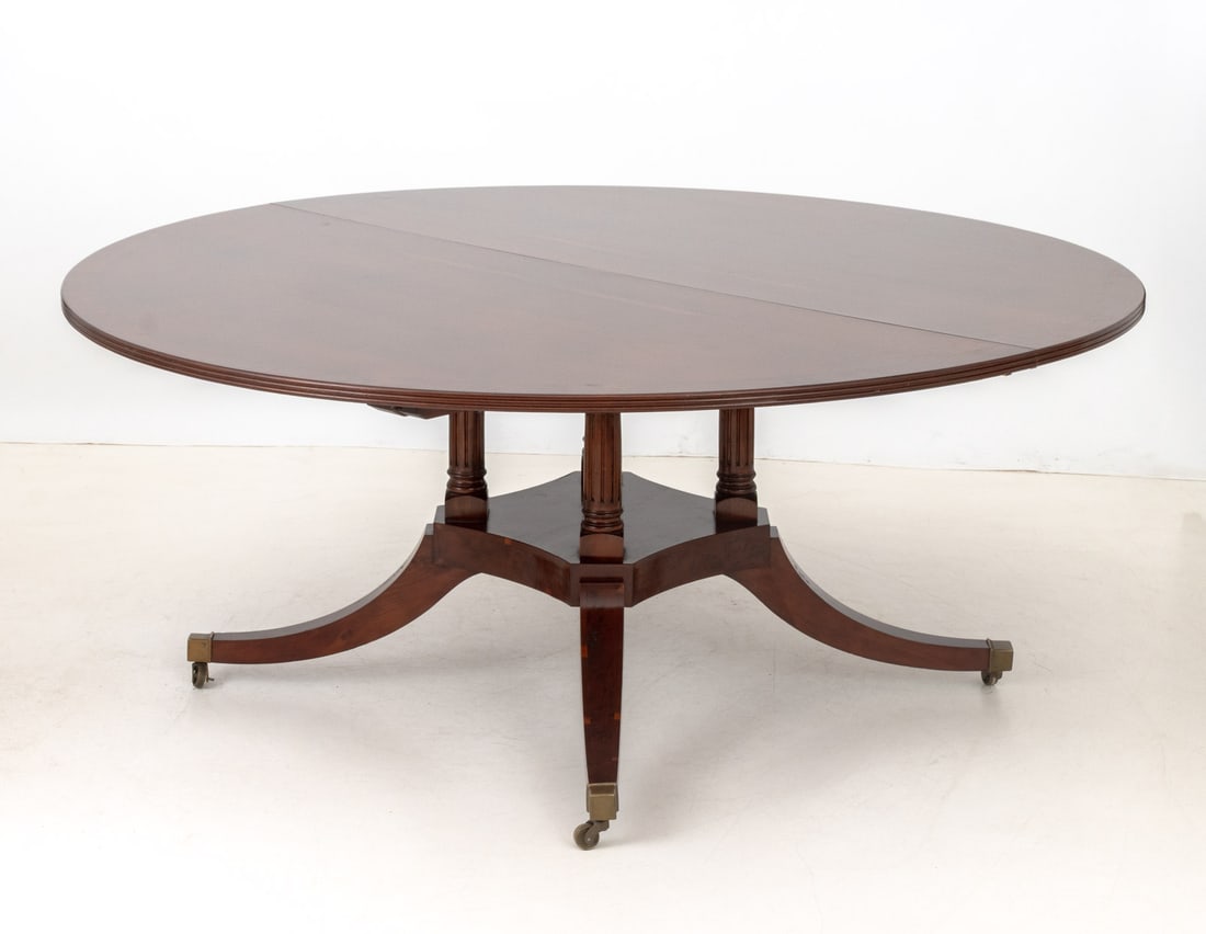 Regency Style Mahogany Circular Dining Table - 4