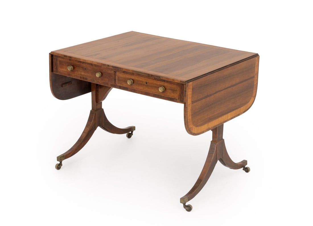 Regency Style Rosewood Drop Leaf Sofa Table (1 of 9)