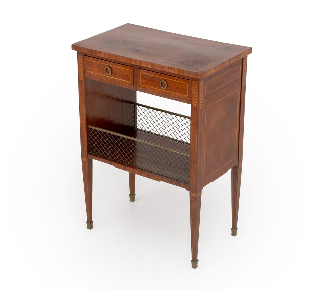 Louis XVI Style Kingwood Parquetry Side Table (1 of 9)