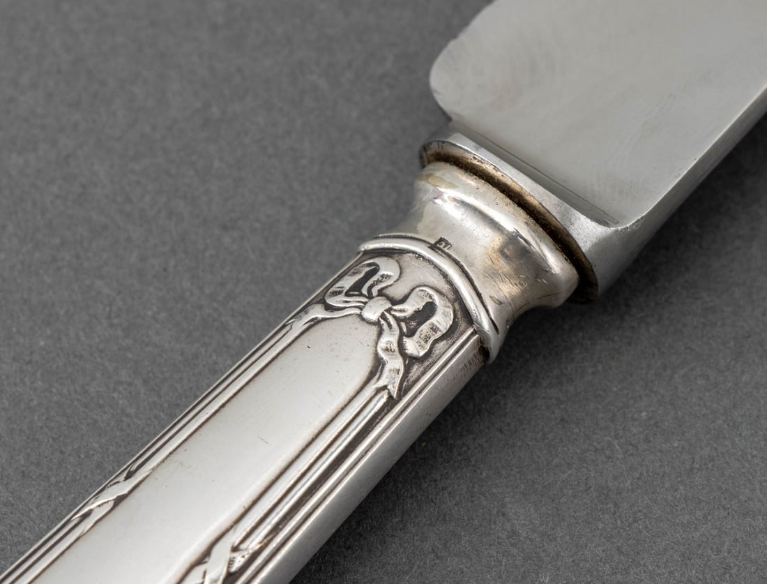 French Silver Plate "Rubans" Flatware Service x 12 - 13