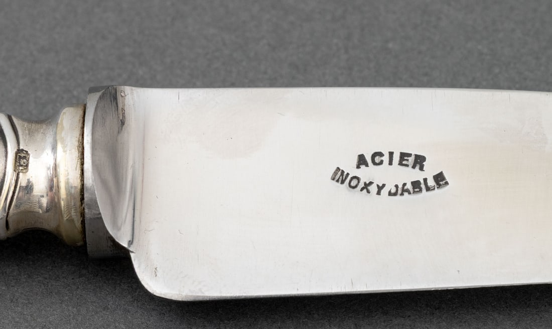 French Silver Plate "Rubans" Flatware Service x 12 - 14