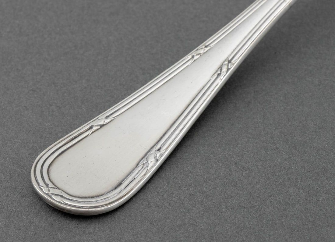 French Silver Plate "Rubans" Flatware Service x 12 - 7