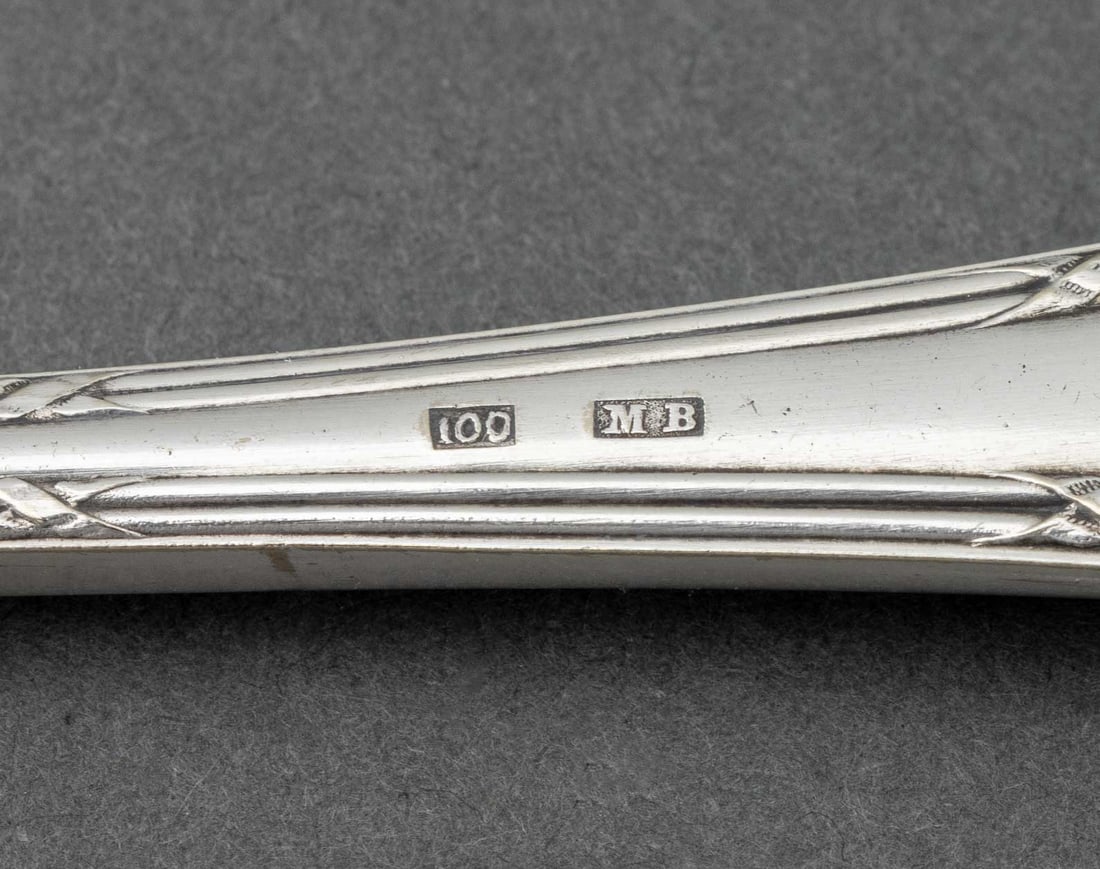 French Silver Plate "Rubans" Flatware Service x 12 - 8