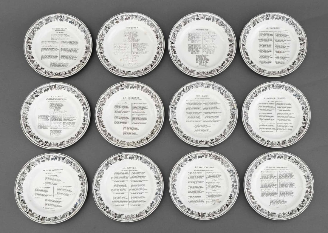 French Faience Plates, 19th C., 49 - 13