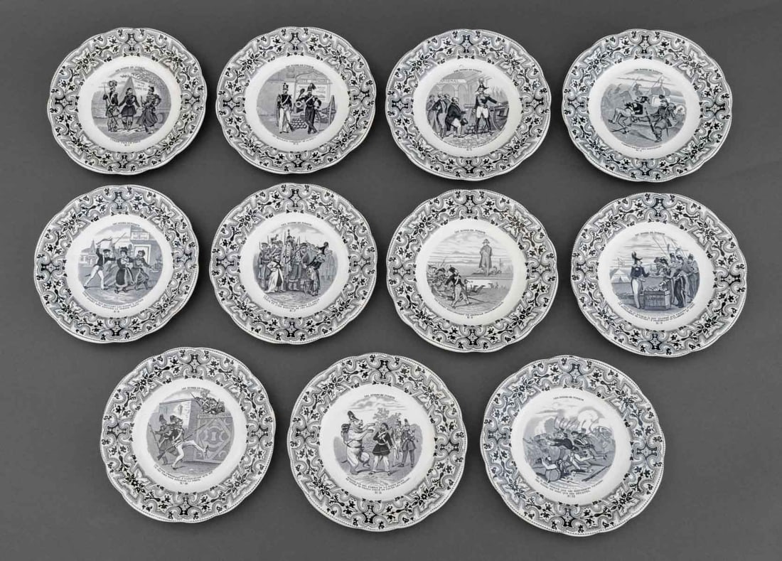 French Faience Plates, 19th C., 49 - 18
