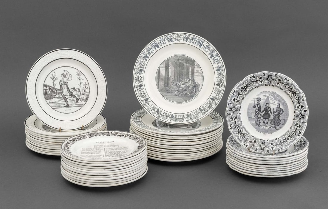 French Faience Plates, 19th C., 49 (1 of 20)