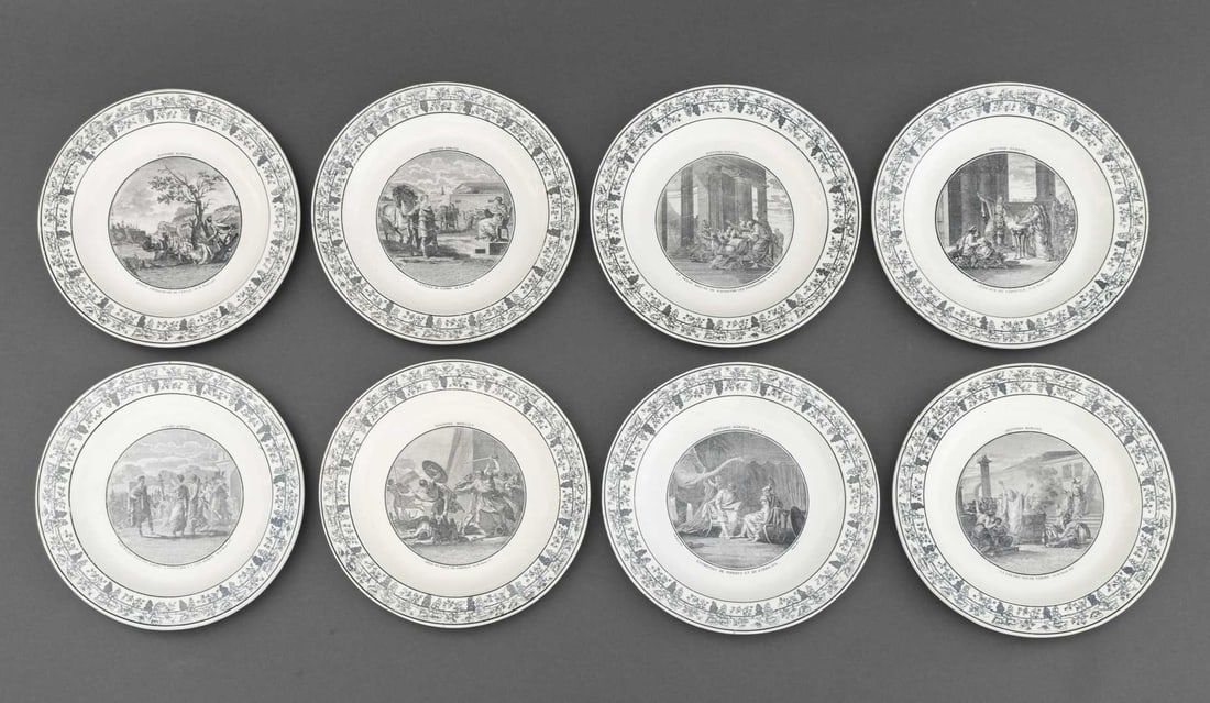 French Faience Plates, 19th C., 49 - 7