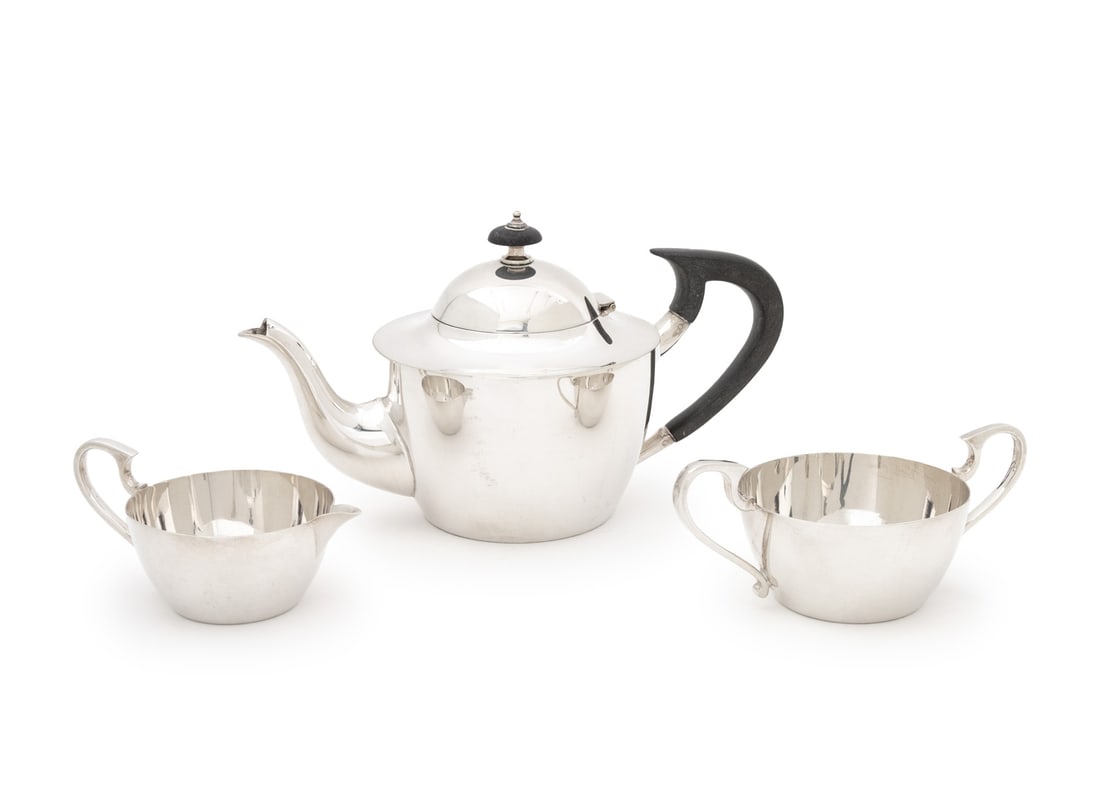 Lee & Wigfull Ltd. Silver Plate Tea Service, 3 Pcs (1 of 15)