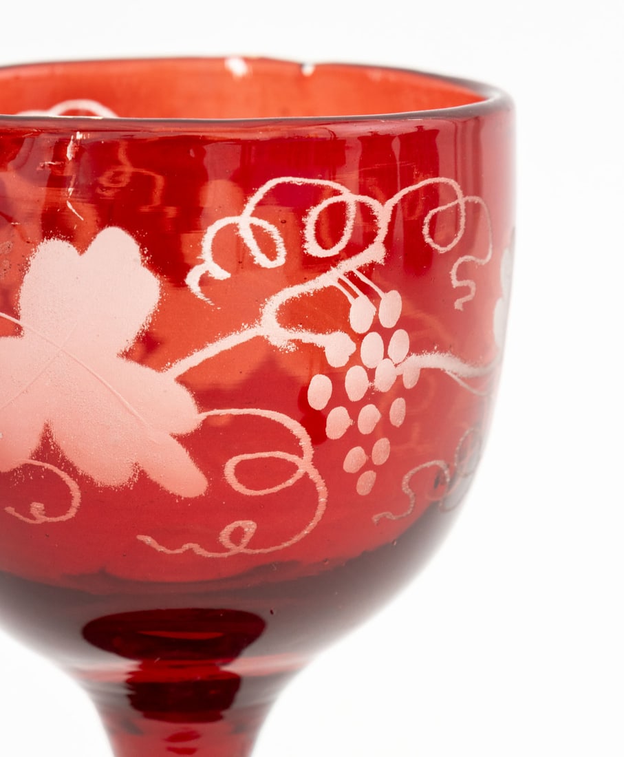 Ruby Red Cut to Clear Glass Assembled Service, 8 - 10