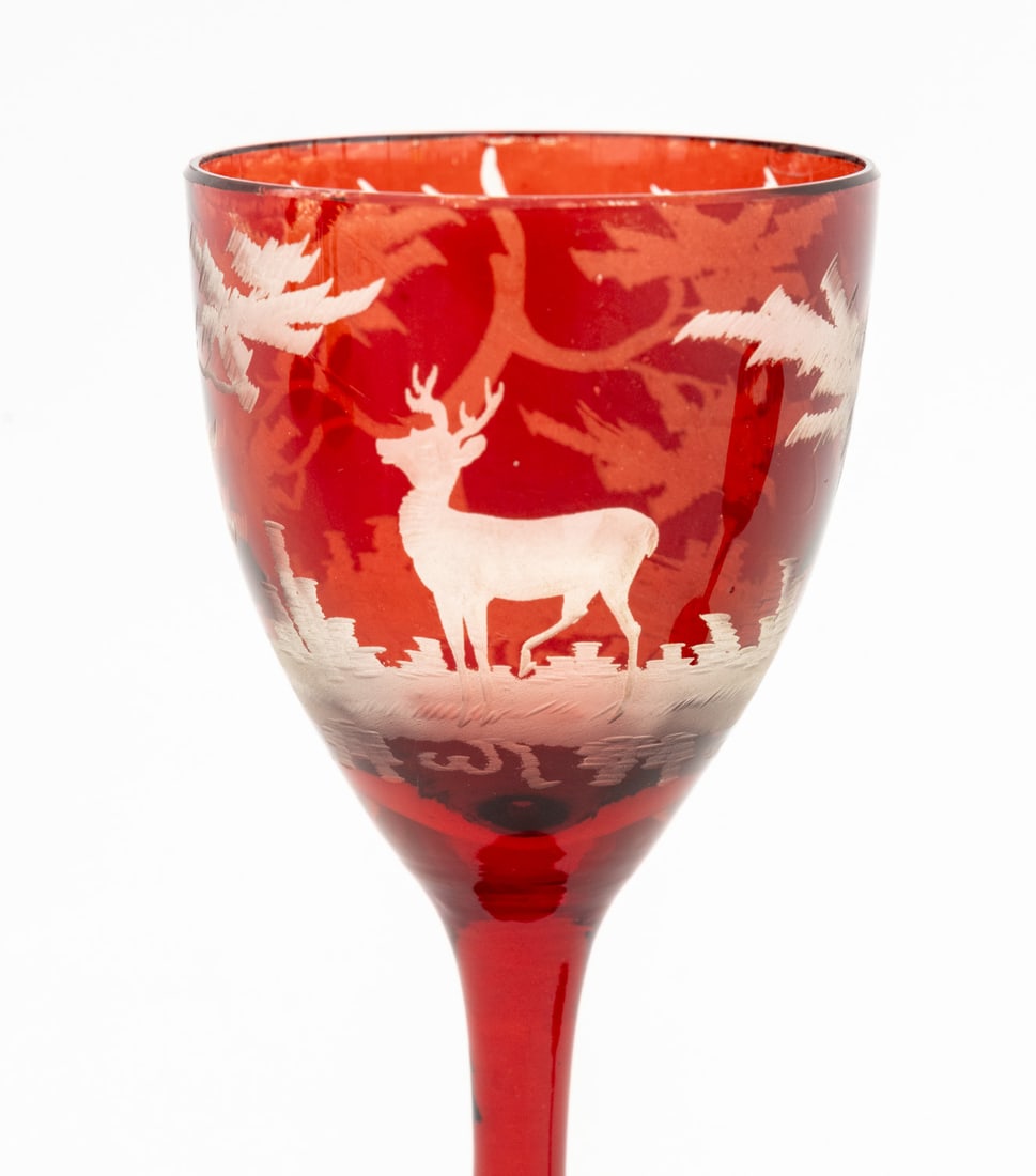 Ruby Red Cut to Clear Glass Assembled Service, 8 - 12