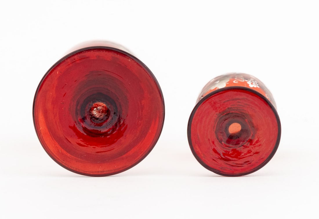 Ruby Red Cut to Clear Glass Assembled Service, 8 - 13