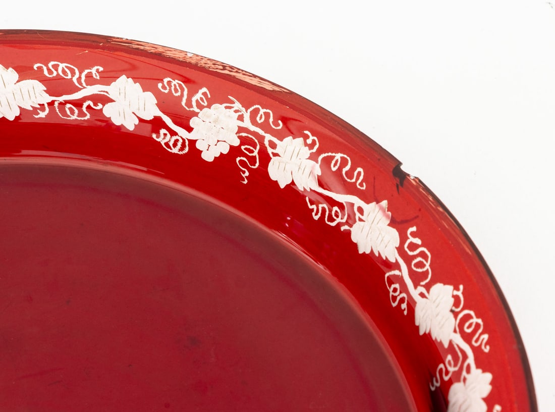 Ruby Red Cut to Clear Glass Assembled Service, 8 - 15