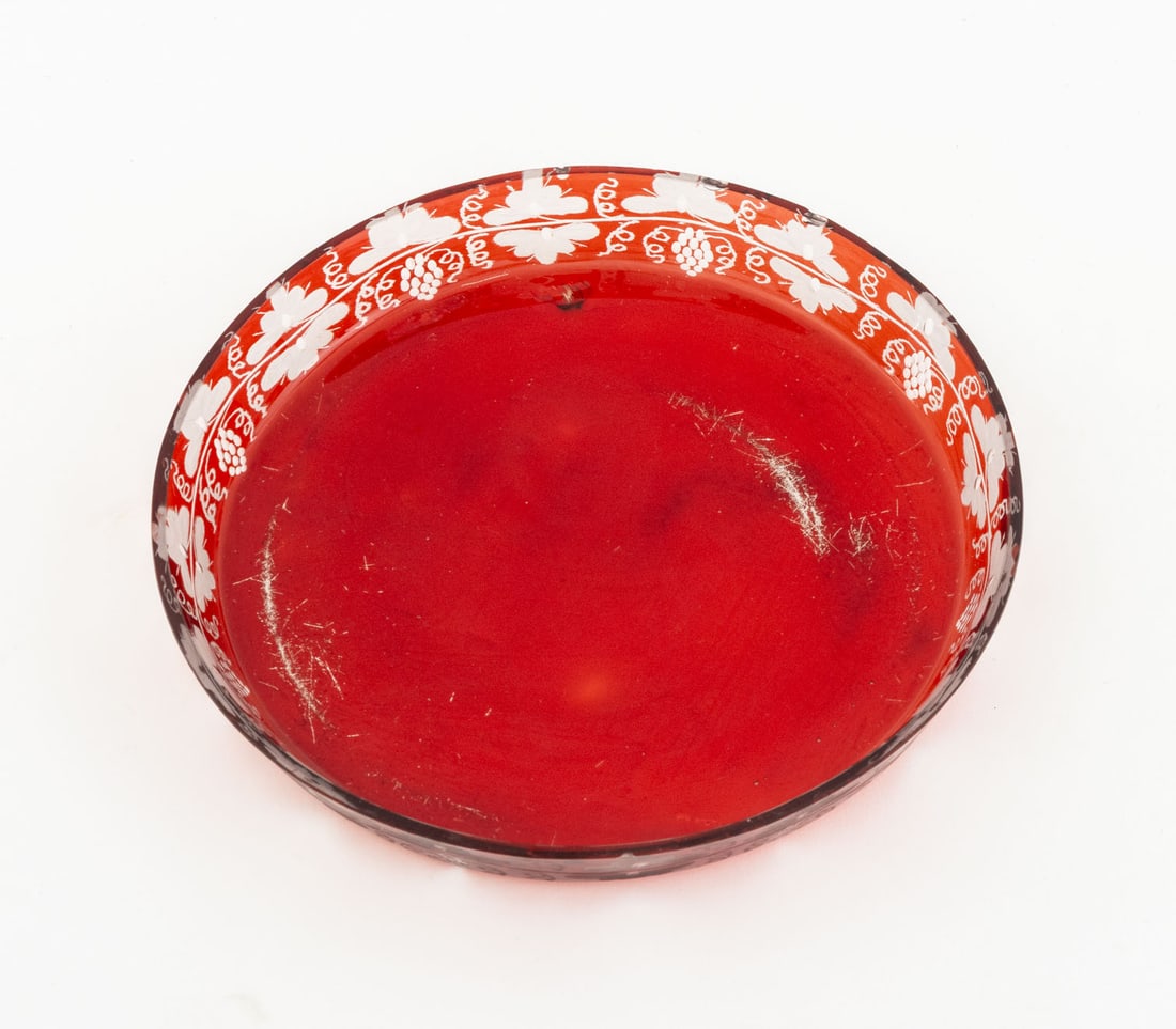 Ruby Red Cut to Clear Glass Assembled Service, 8 - 16