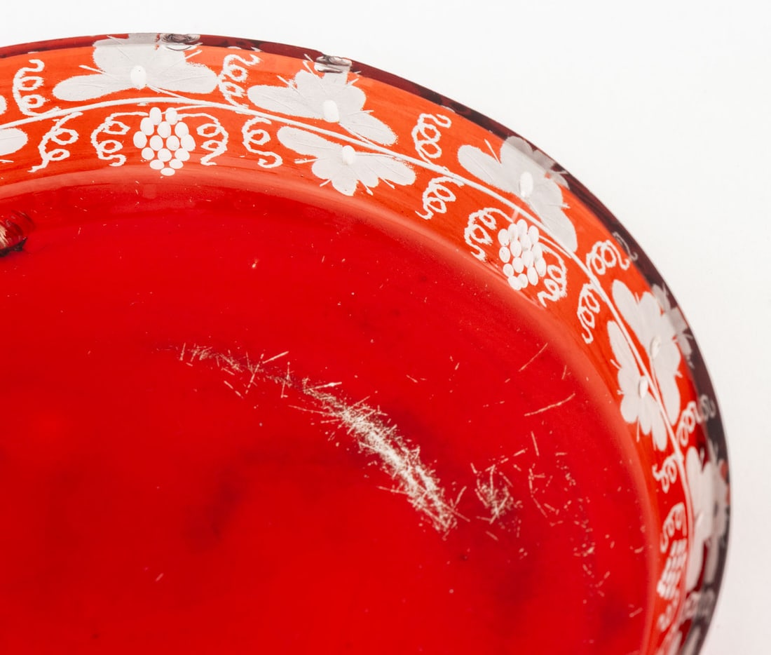 Ruby Red Cut to Clear Glass Assembled Service, 8 - 17