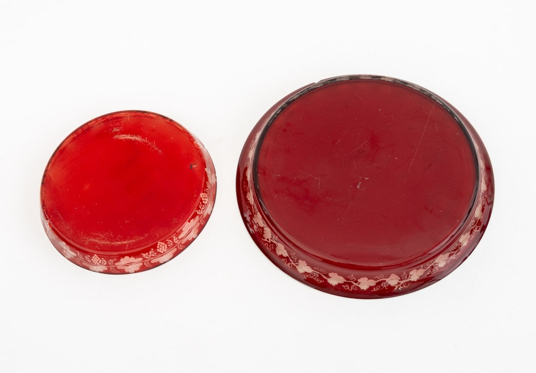 Ruby Red Cut to Clear Glass Assembled Service, 8 - 18