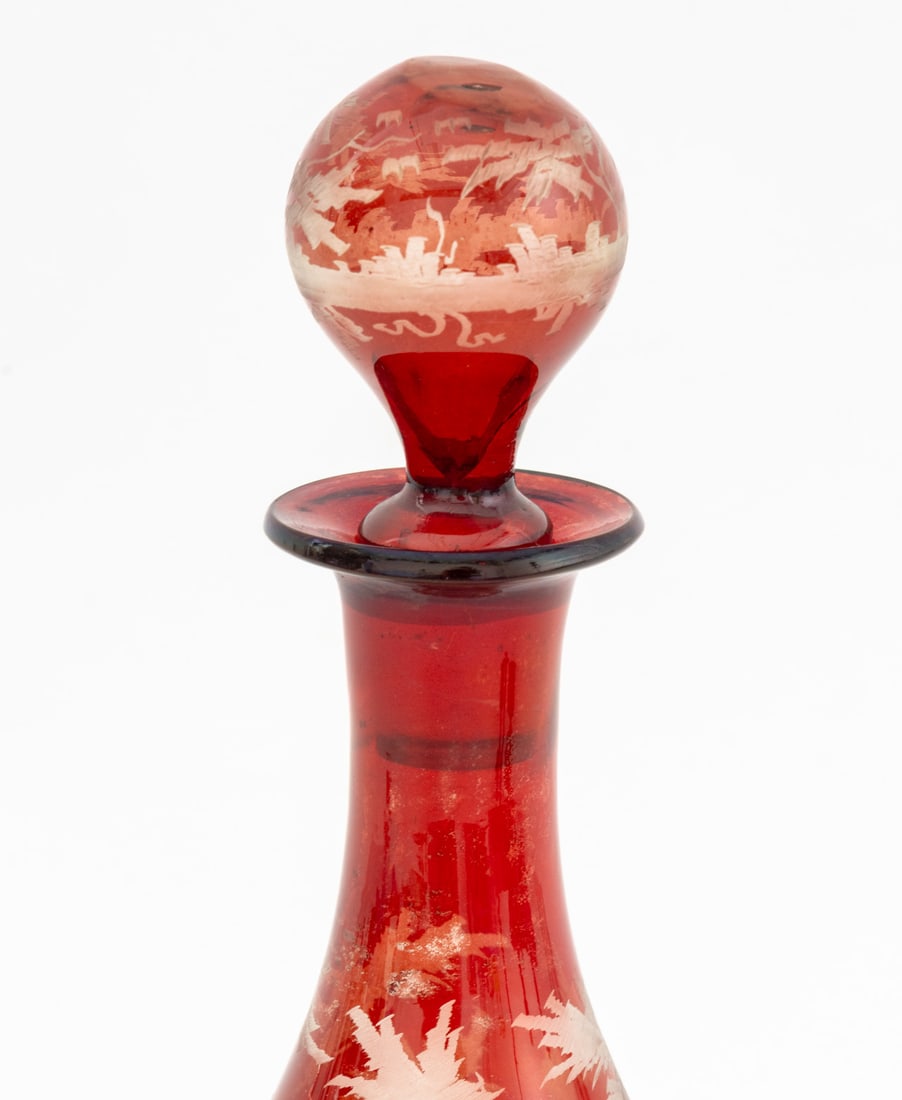 Ruby Red Cut to Clear Glass Assembled Service, 8 - 3
