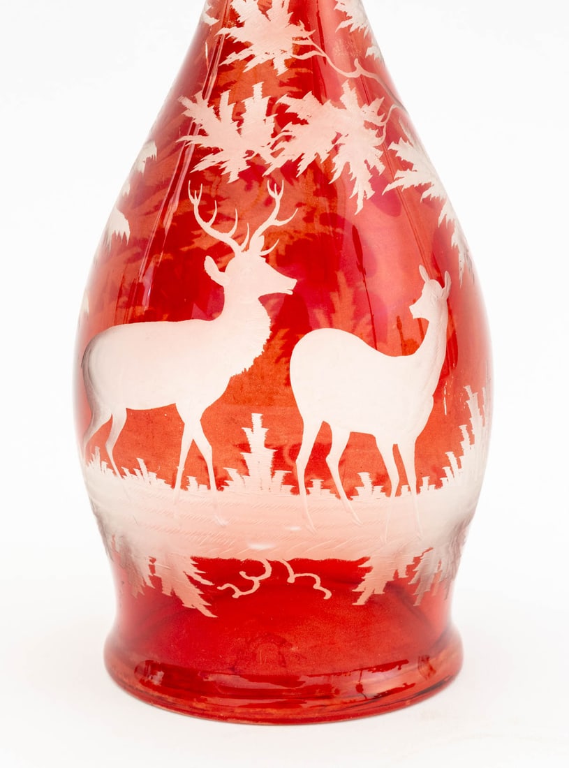 Ruby Red Cut to Clear Glass Assembled Service, 8 - 4