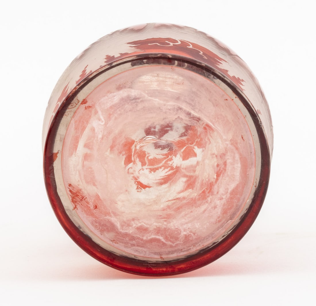 Ruby Red Cut to Clear Glass Assembled Service, 8 - 6