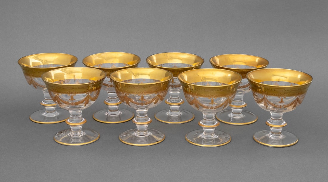 Italian Gilded Glass Compotes, 8 (1 of 7)