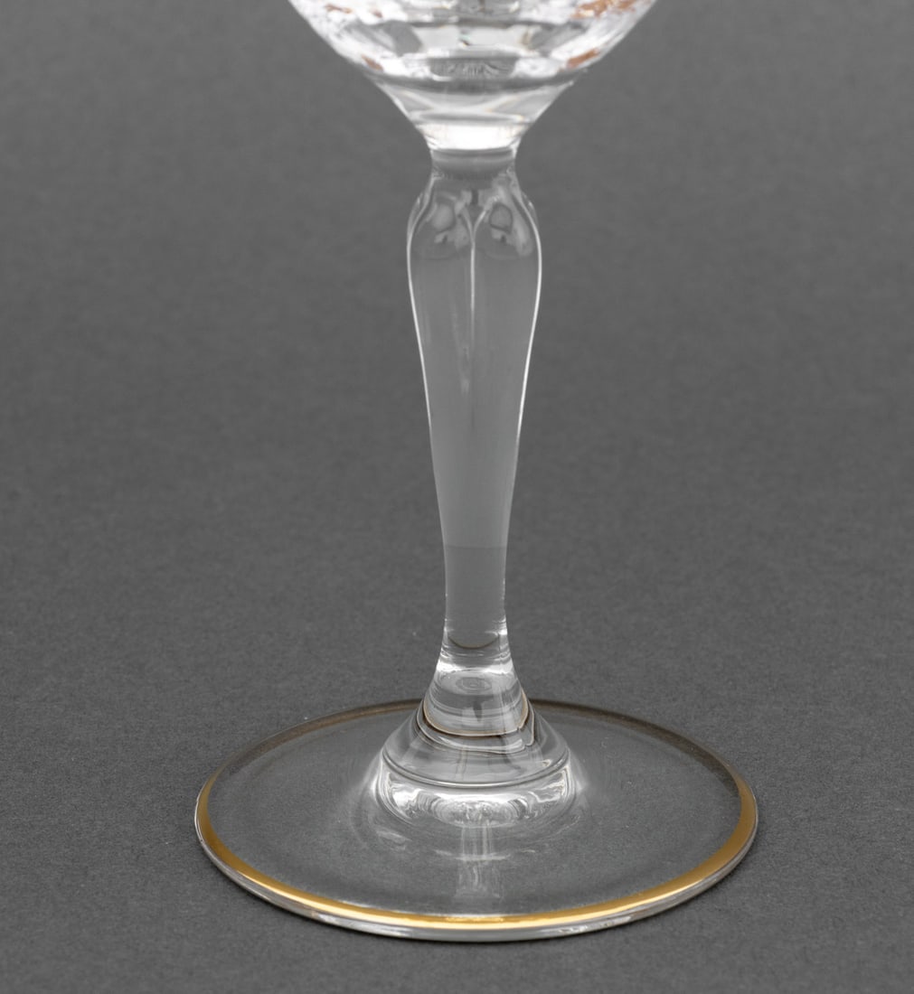 Leaf Pattern Gilt Crystal Stemware Service, 16 - 5