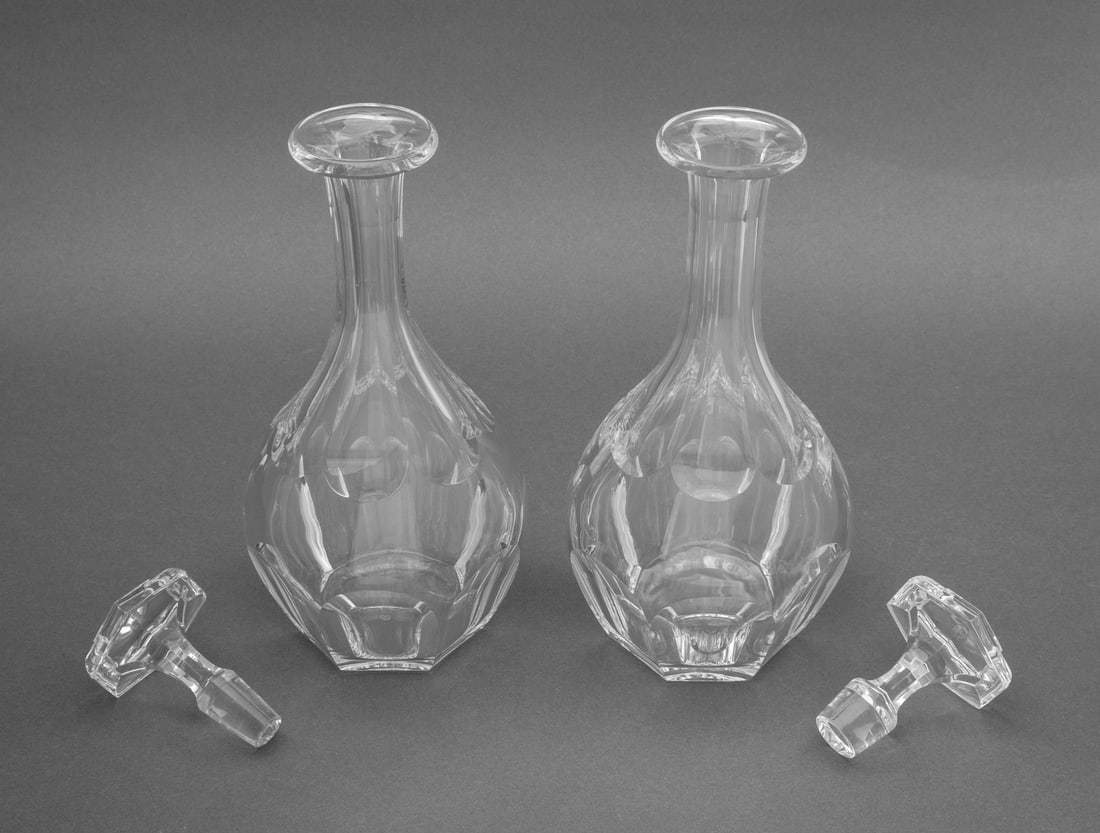 Baccarat Crystal "Harcourt" Decanters, Pair - 3