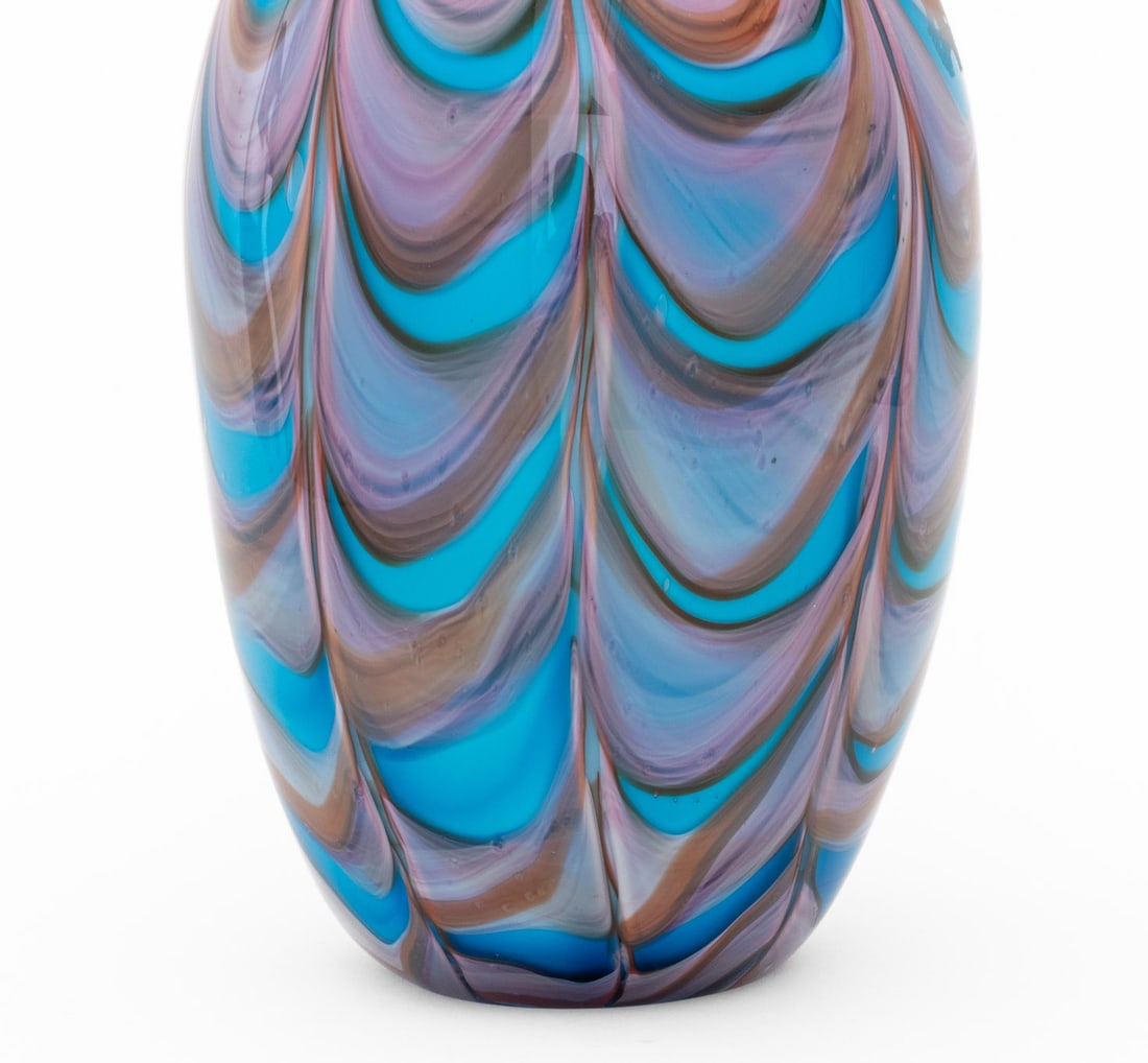 Murano Pulled Feather Glass Vase - 3